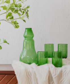 Hand blown glass ware hospitality Rooted in the heritage of traditional Middle Eastern glassmaking.