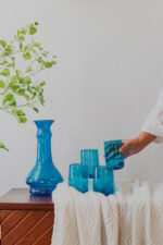 Hand blown glass ware hospitality Rooted in the heritage of traditional Middle Eastern glassmaking.