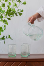 Hand blown glass ware hospitality Rooted in the heritage of traditional Middle Eastern glassmaking.