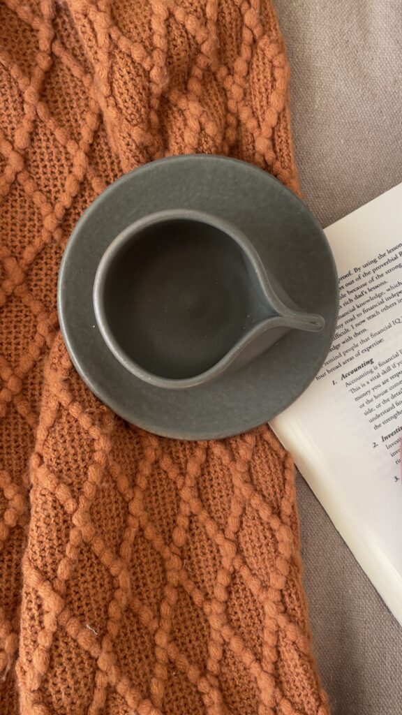 Cuba Stoneware Mug Feels like a place, not just a cup A matte olive stoneware cup and saucer set with a raw textured finish and a flat handle, inspired by the bold Cuban spirit in every sip.