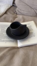 Kuro Kuro Stoneware Mug Quiet, but impossible to ignore A matte black stoneware cup and saucer made for slow, grounded coffee moments that don’t need explanation.
