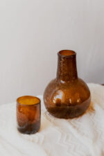 Hand blown glass ware hospitality Rooted in the heritage of traditional Middle Eastern glassmaking.