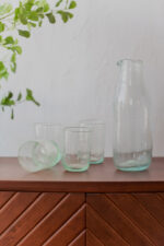 Hand blown glass ware hospitality Rooted in the heritage of traditional Middle Eastern glassmaking.