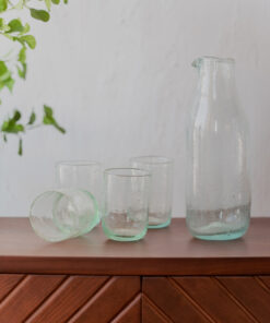 Hand blown glass ware hospitality Rooted in the heritage of traditional Middle Eastern glassmaking.
