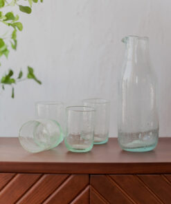 Hand blown glass ware hospitality Rooted in the heritage of traditional Middle Eastern glassmaking.