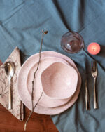 Version Love Dinnerware SET Elegance with quiet strength. A handcrafted stoneware dinnerware set with a delicate speckled glaze, made for warm and elegant tables.
