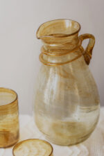 Hand blown glass ware hospitality Rooted in the heritage of traditional Middle Eastern glassmaking.
