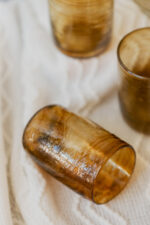 Hand blown glass ware hospitality Rooted in the heritage of traditional Middle Eastern glassmaking.