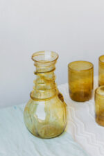 Hand blown glass ware hospitality Rooted in the heritage of traditional Middle Eastern glassmaking.