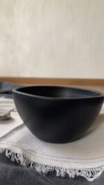 Eclipse Matte Bowl Enjoy your seafood in a refreshing, open-air seaside vibe. Featuring a clean white base and a vibrant blue hand-painted rim, this fish-shaped individual bowl is perfect for your personal servings of seafood soup or pasta.